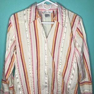Dress Barn Striped Button Down Shirt